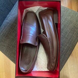 COACH men’s loafers (Lionel Napa) TOBACCO color size 11